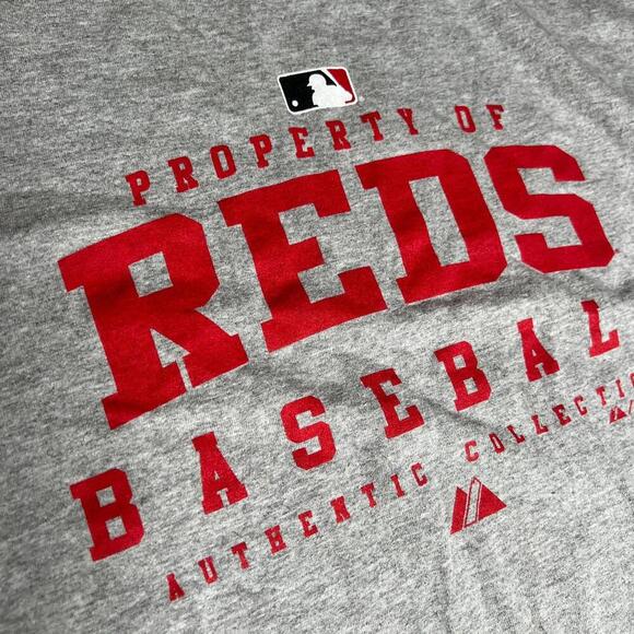 2005 Majestic Cincinnati Reds Baseball T-Shirt Men’s XL Gray MLB Collection 00s - Picture 8 of 10